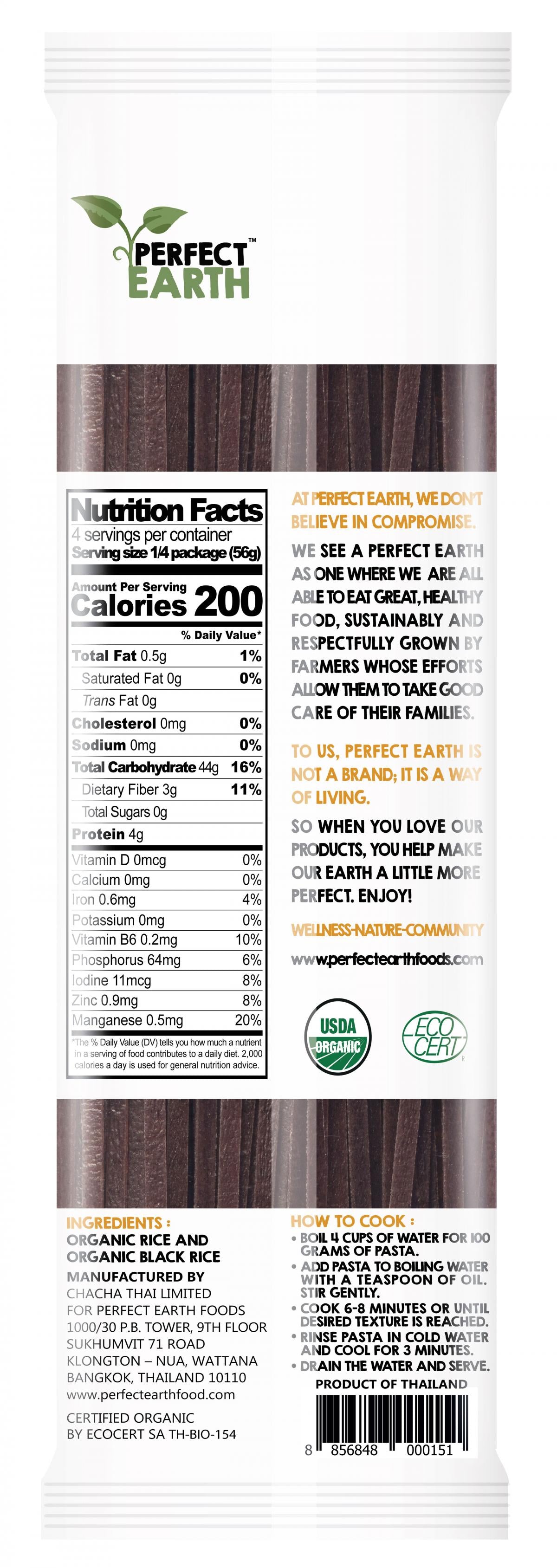 Perfect Earth - Organic Gluten Free Black Rice Pasta 225g