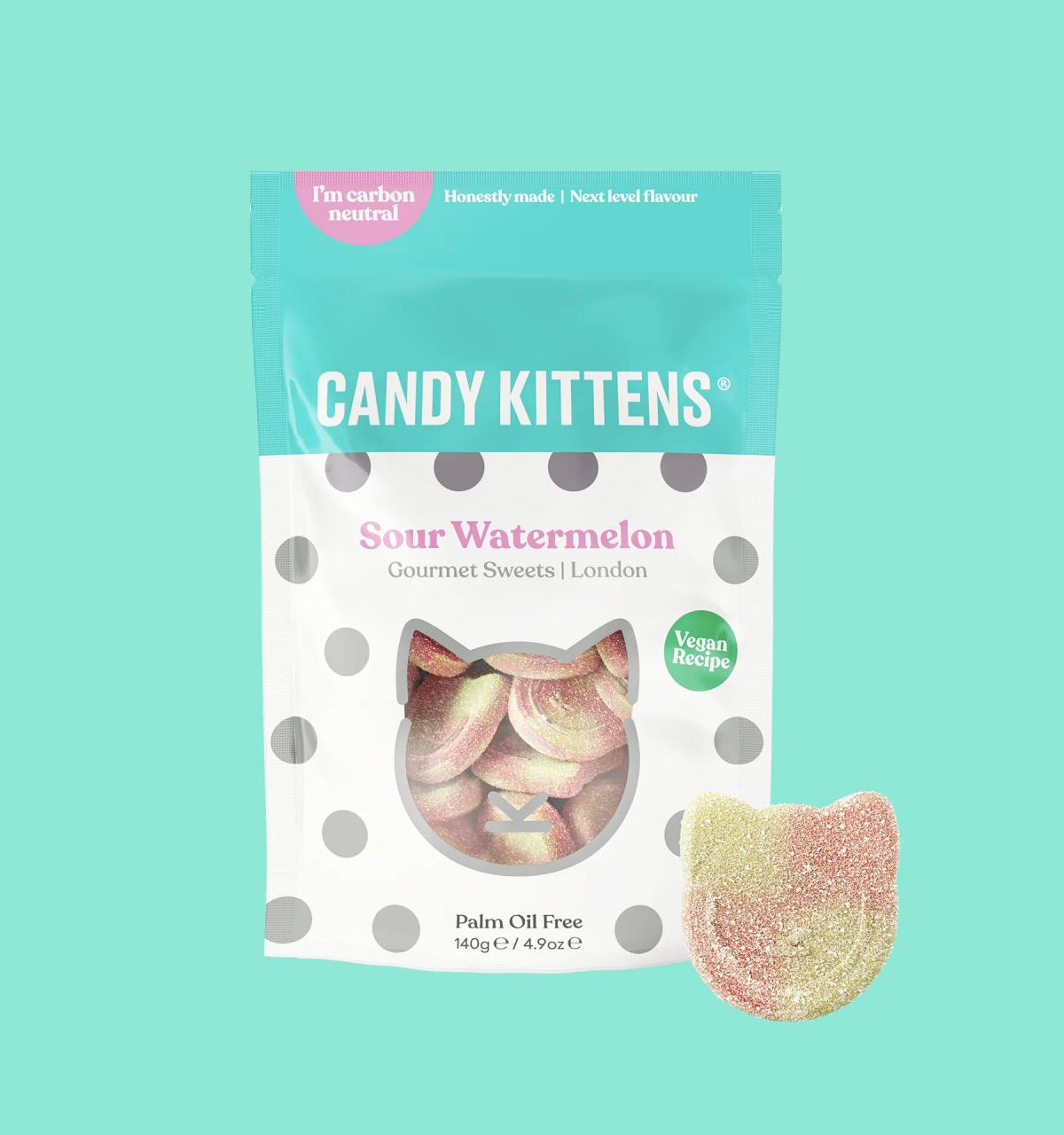 Candy Kittens - Sour Watermelon Vegan Sweets 140g
