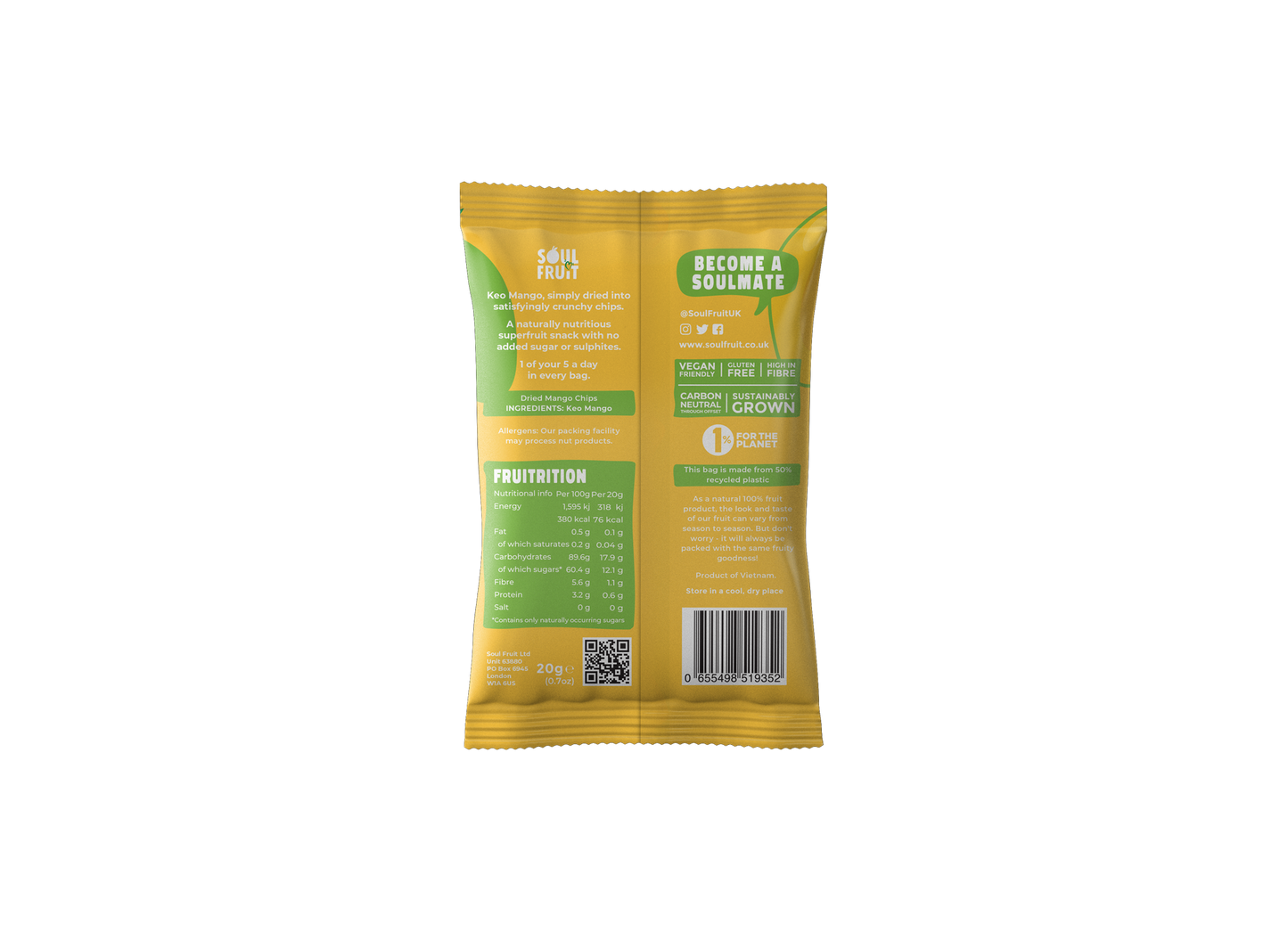 Soul Fruit - Keo Mango Chips Case 10 x 20g