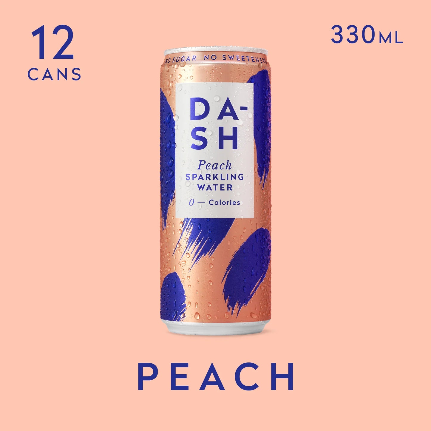 Dash Water - Peach Sparkling Water Case 12 x 330 ml