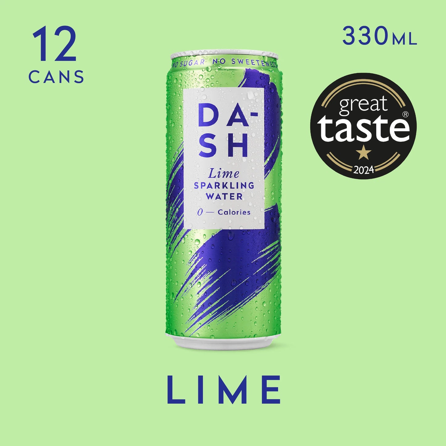 Dash Water - Lime Sparkling Water Case 12 x 330 ml