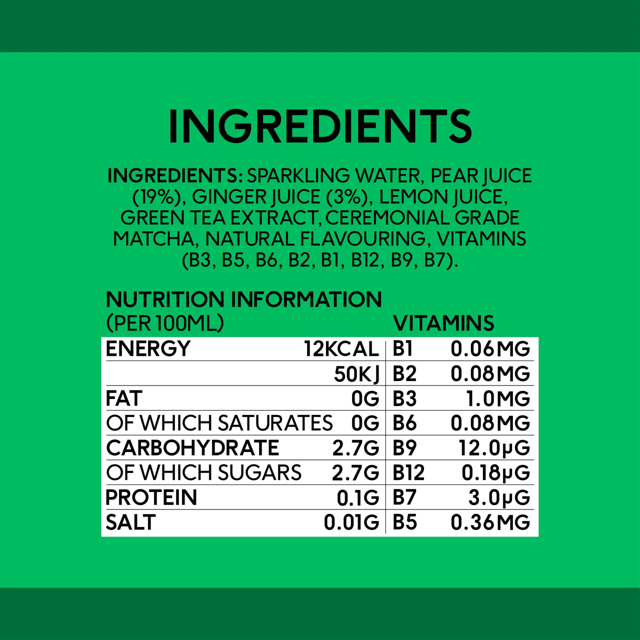 Perfect Ted Matcha Energy - Pear Ginger Case 12 x 250ml