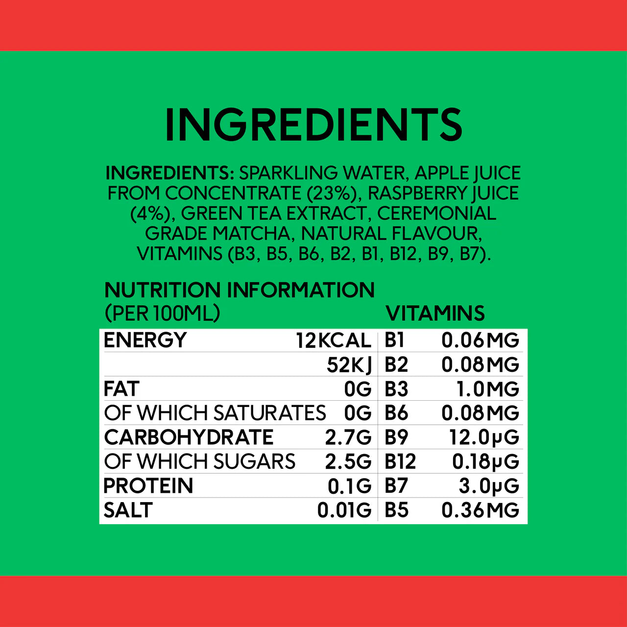 Perfect Ted Matcha Energy - Apple Raspberry Case 12 x 250ml