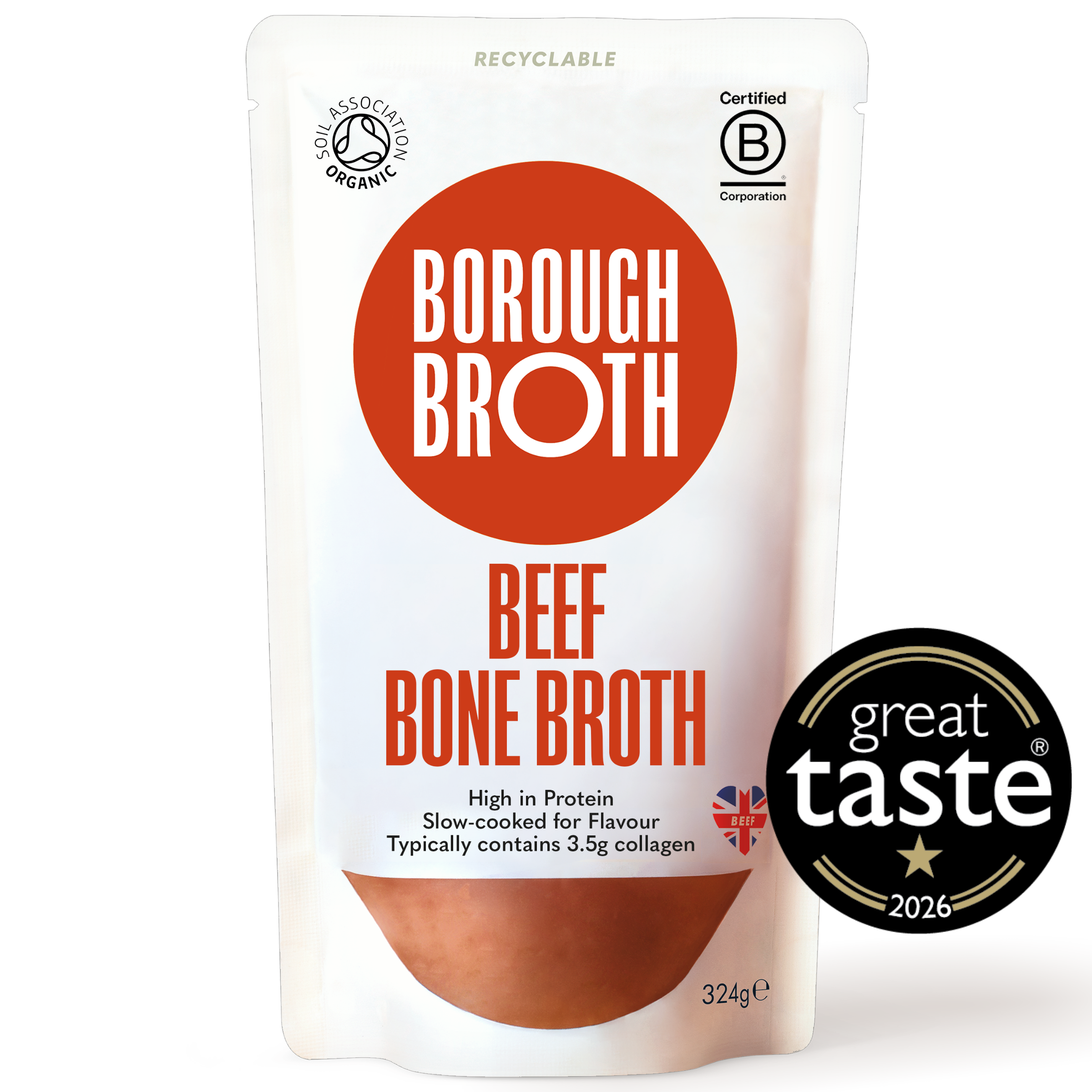 Borough Broth - Grass-Fed Organic Beef Bone Broth 324g
