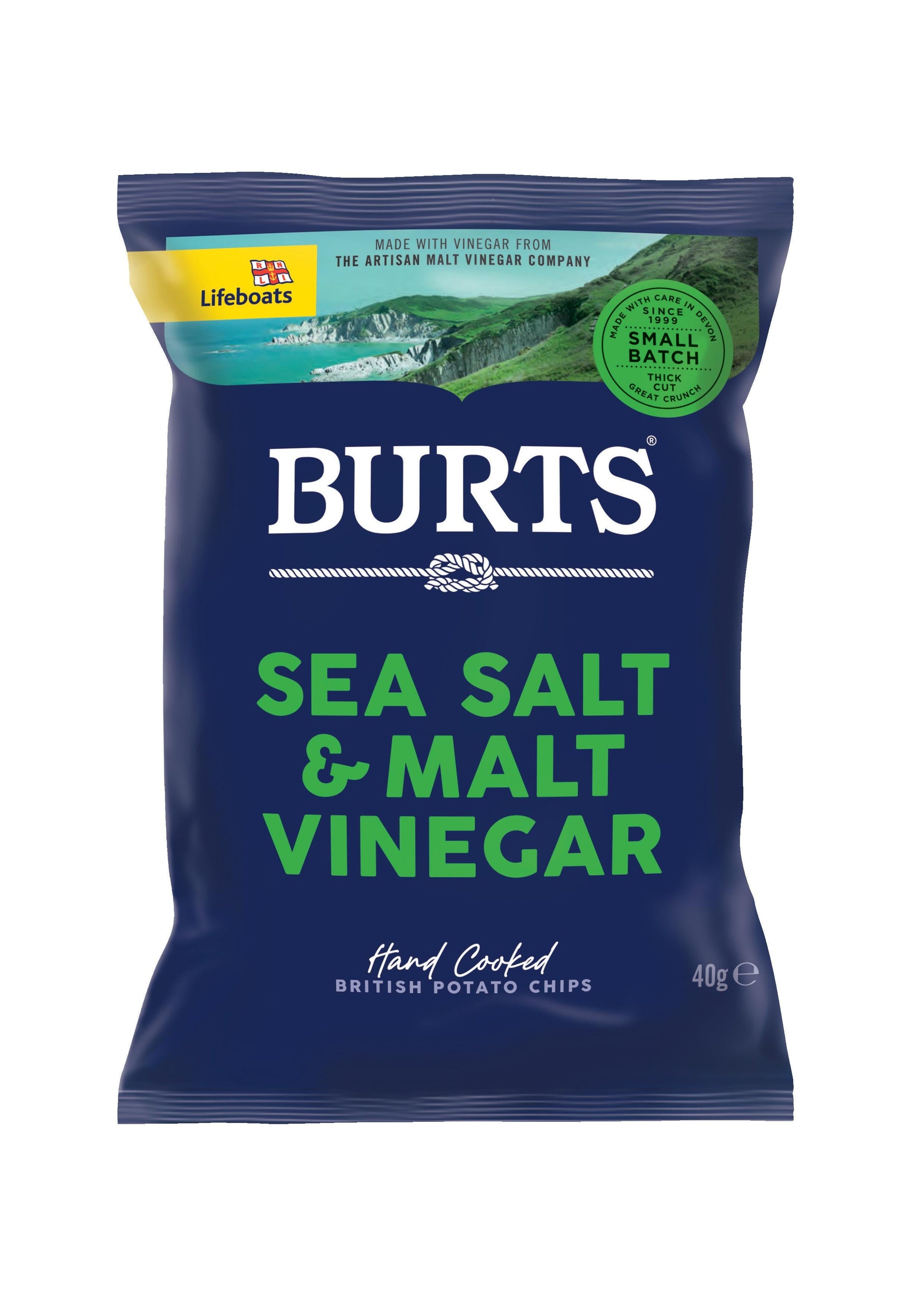 Burts Sea Salt & Malt Vinegar 40g pack front