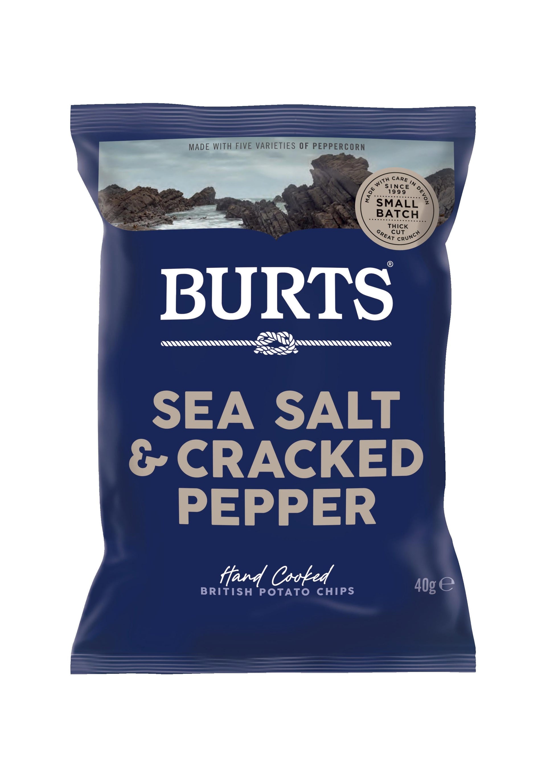 Burts Sea Salt & Cracked Pepper 40g pack front