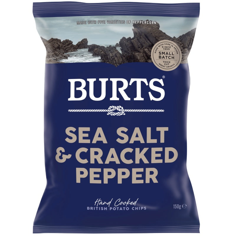 Burts - Sea Salt & Cracked Pepper Hand-Cooked Chips 150g