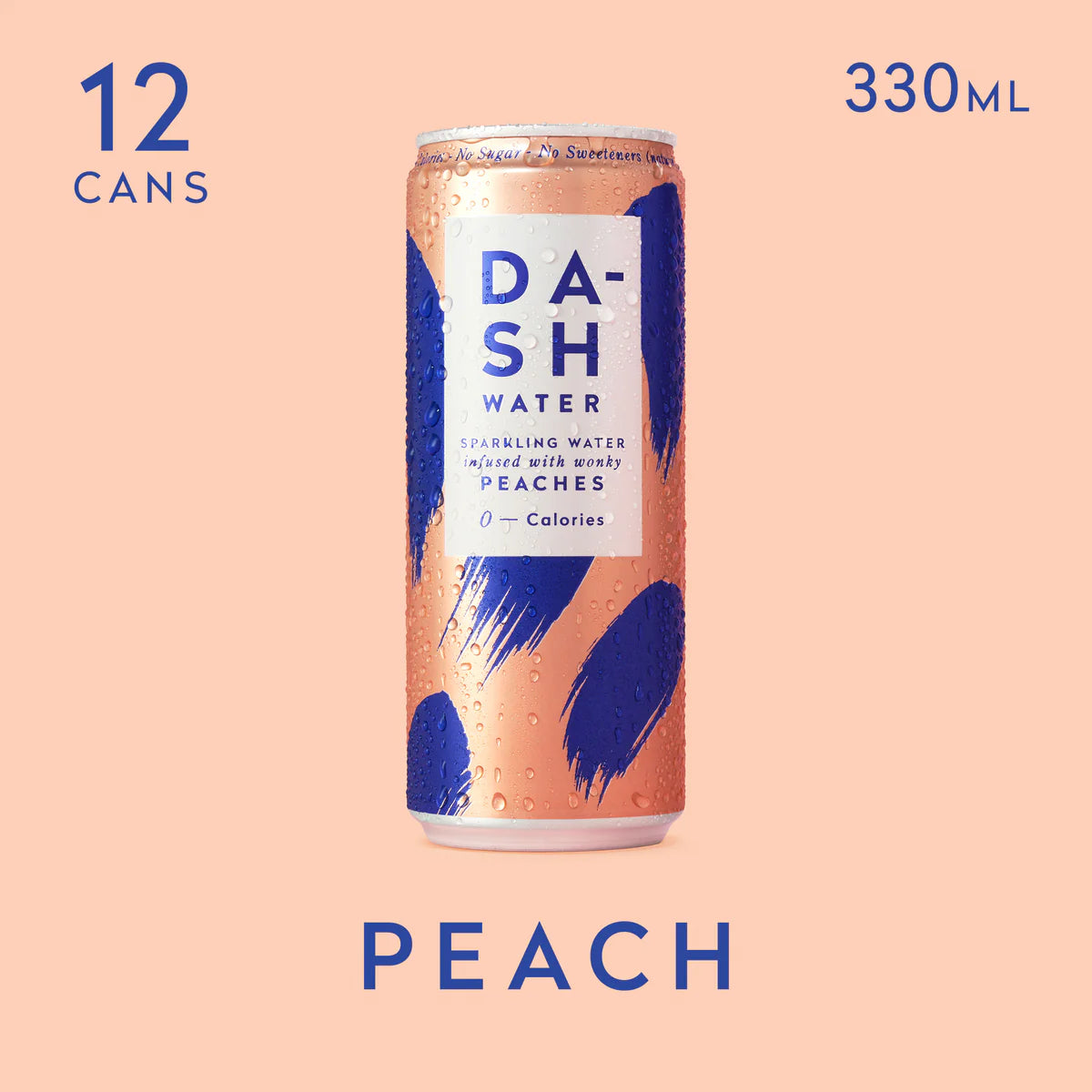 Dash Water - Peach Sparkling Water Case 12 x 330 ml