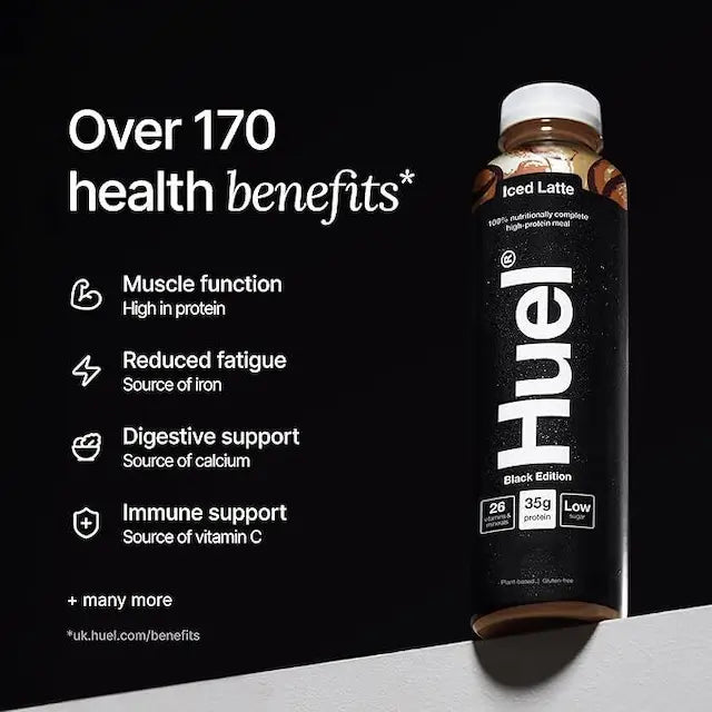 Huel Black Edition RTD Meal Replacement Drink - Iced Latte (500ml) X 8