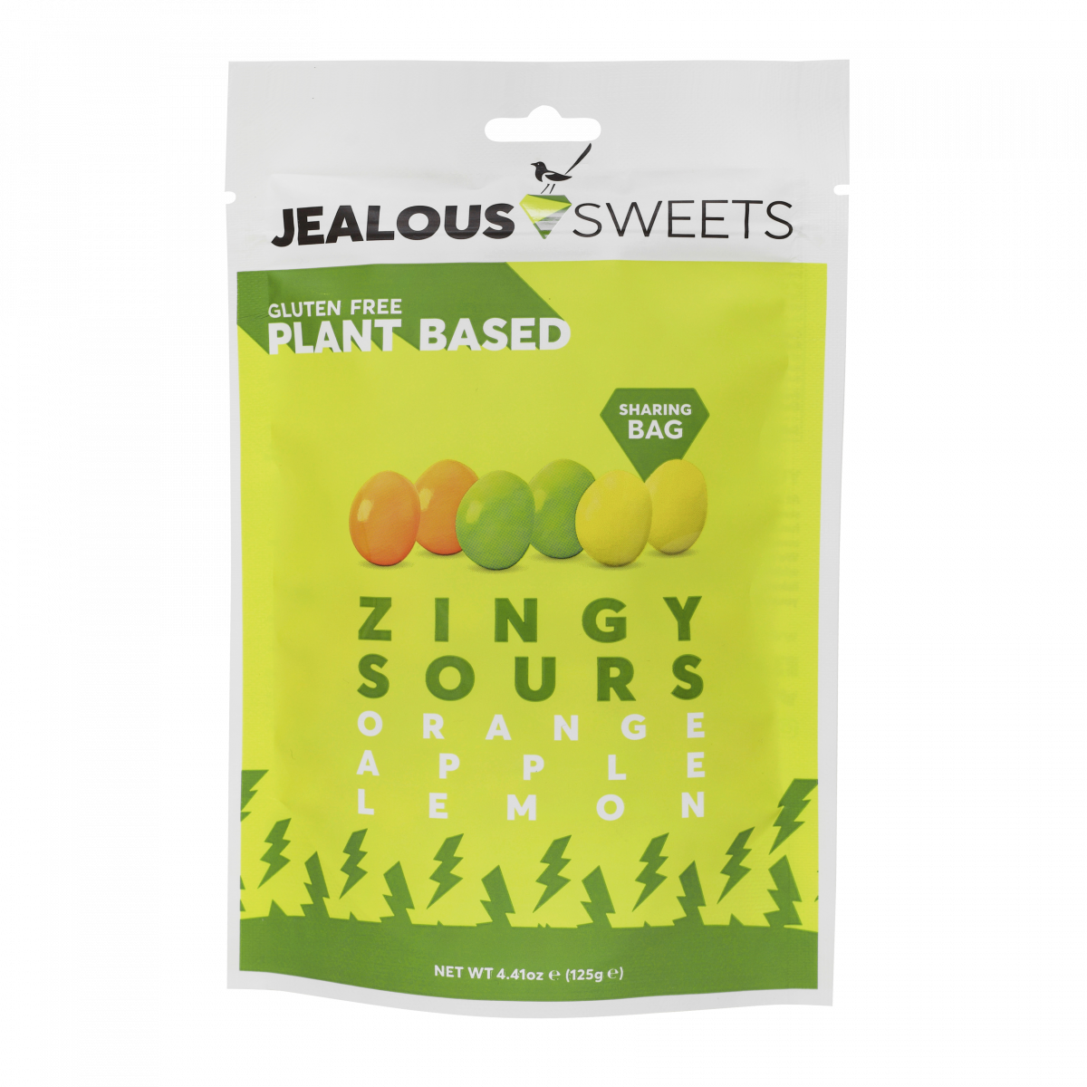 Jealous Sweets - Zingy Sours (Orange + Apple + Lemon) 125g