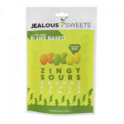 Jealous Sweets - Zingy Sours (Orange + Apple + Lemon) 125g