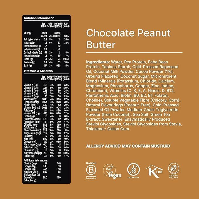 Huel - Black Edition RTD Meal Replacement Drink - Chocolate Peanut Butter 500ml