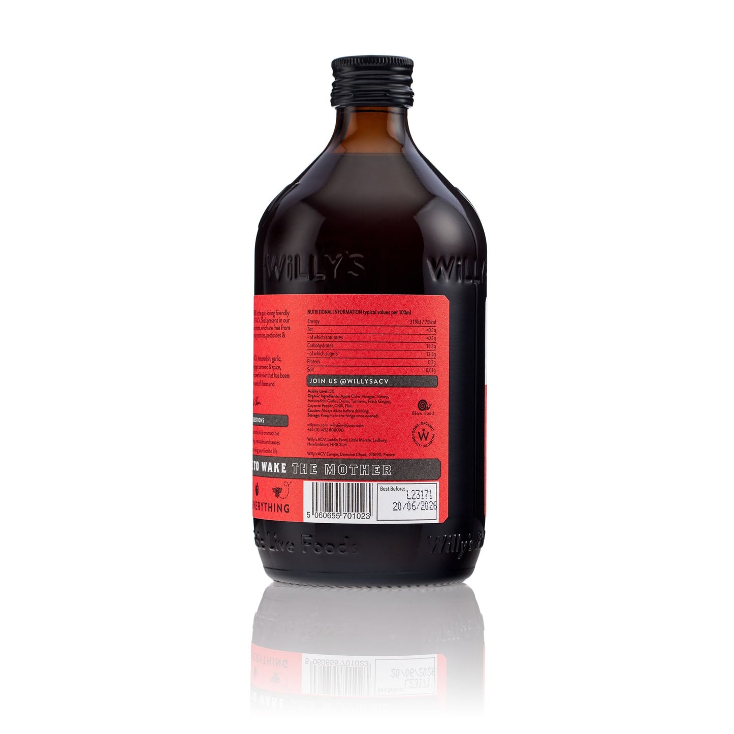 WILLY'S - Organic Live Fire Apple Cider Vinegar 500ml