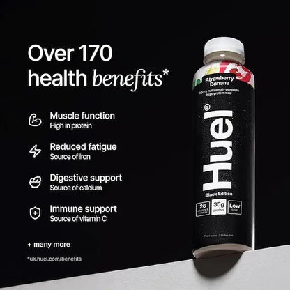 Huel Black Edition RTD Meal Replacement Drink - Strawberry & Banana (500ml) X 8