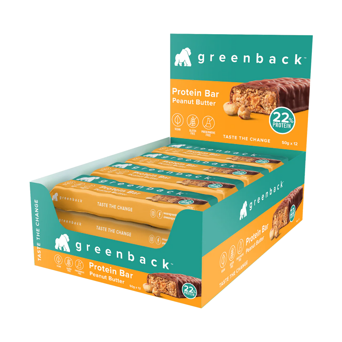 Greenback Plant-based Peanut Butter Protein Bar 50g