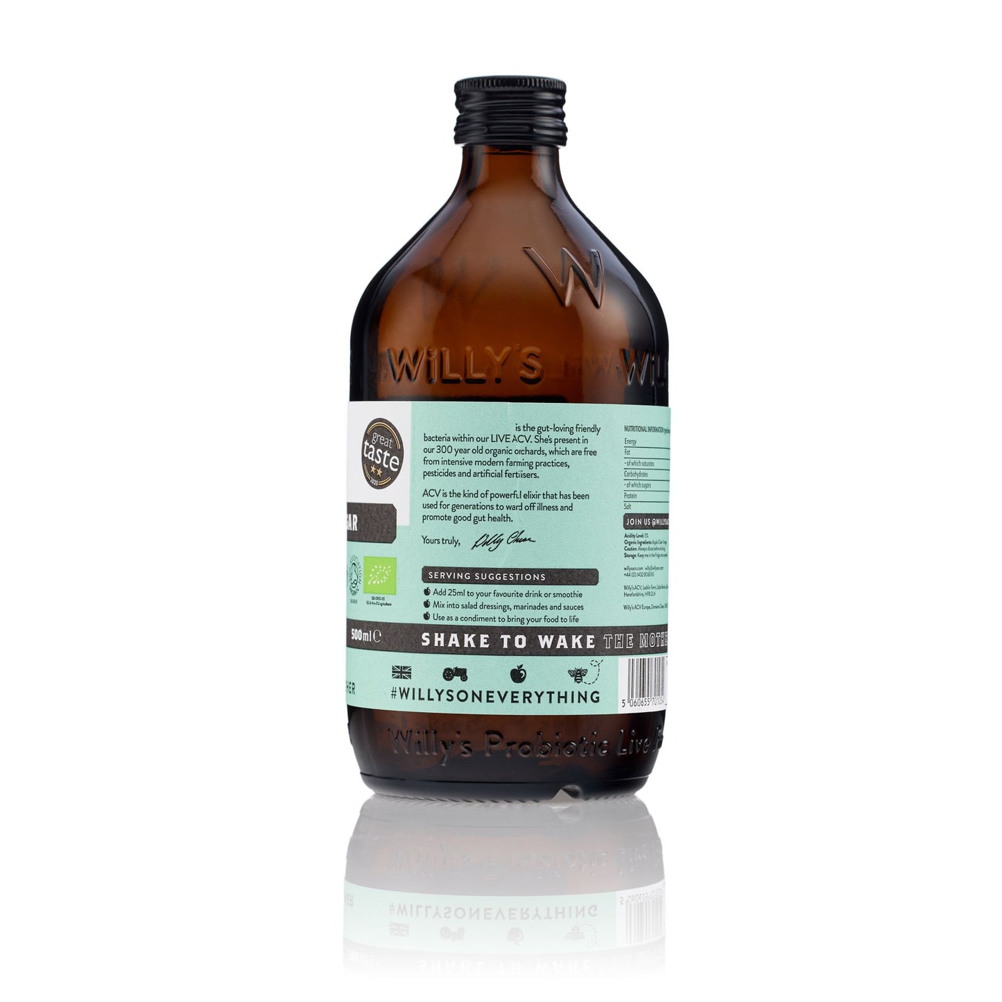 WILLY'S - Organic Live Apple Cider Vinegar (With Live Mother) 500ml