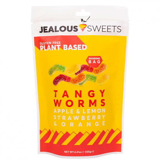 Jealous Sweets - Sour Tangy Worms (Sour Lemon + Sour Apple + Sour Orange + Sour Strawberry) 125g