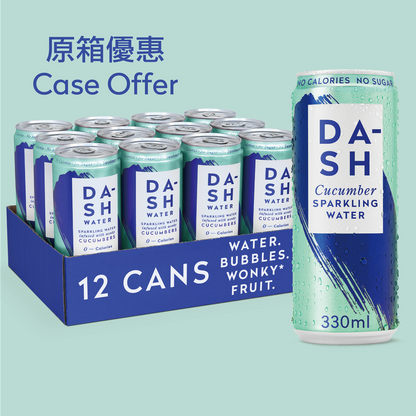 Dash Water - Cucumber Sparkling Water Case 12 x 330 ml