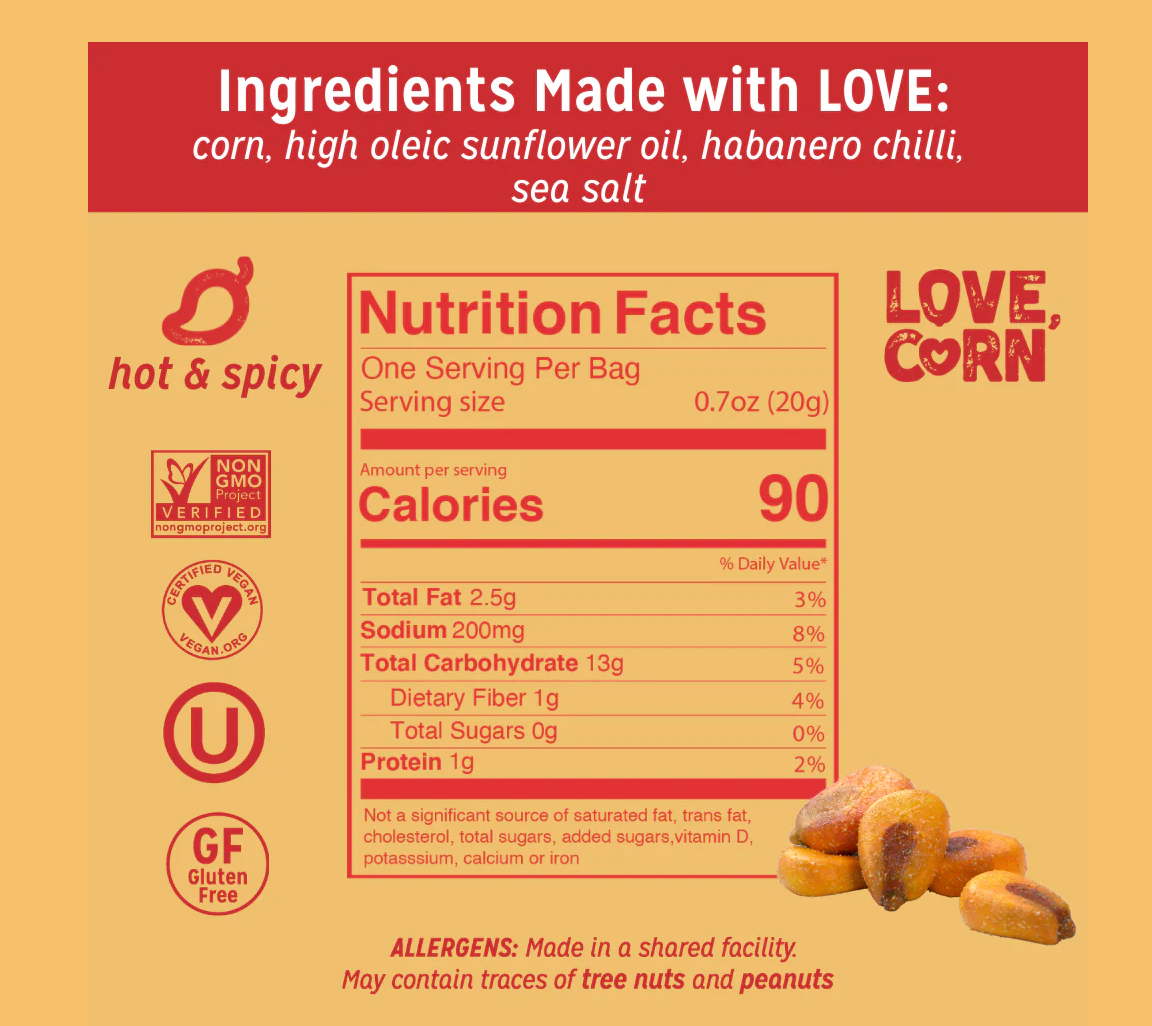 Premium Crunchy Corn - Habanero Chilli 20g