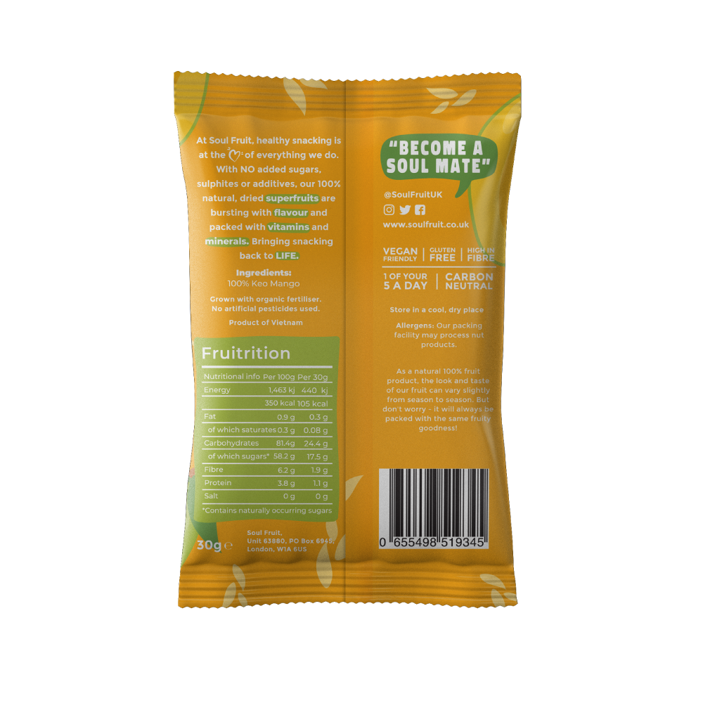 Soul Fruit - Soft Dried Keo Mango 30g