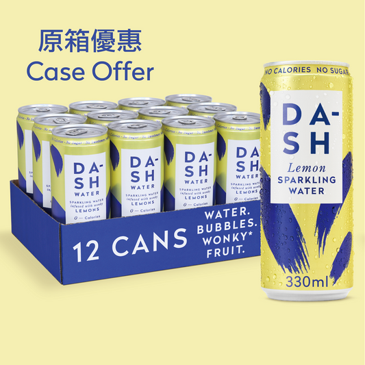 Dash Water - Lemon Sparkling Water Case 12 x 330 ml