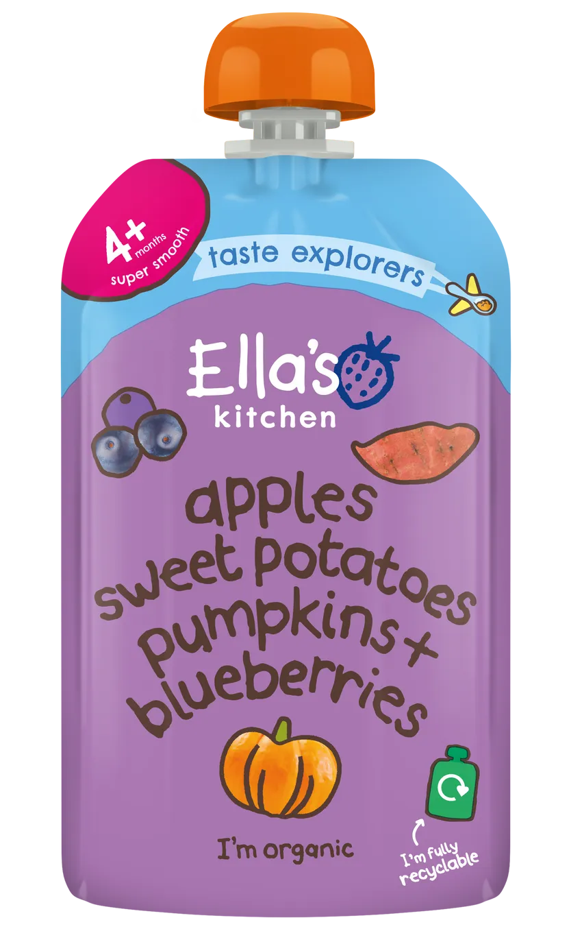 Ella's Kitchen - Sweet Potatoes, Pumpkins, Apples and Blueberries Puree (120g x 7)