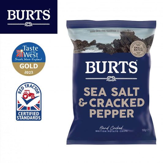 Burts - Sea Salt & Cracked Pepper Hand-Cooked Chips 150g