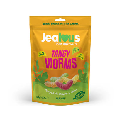 Jealous Sweets - Sour Tangy Worms (Sour Lemon + Sour Apple + Sour Orange + Sour Strawberry) 40g