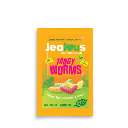 Jealous Sweets - Sour Tangy Worms (Sour Lemon + Sour Apple + Sour Orange + Sour Strawberry) 40g