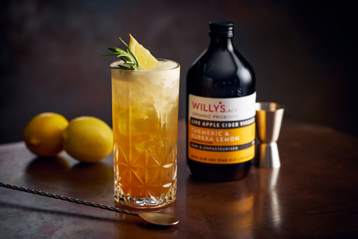 WILLY'S - Organic Live Turmeric & Black Pepper Apple Cider Vinegar (with Live Mother) 500ml