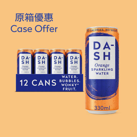 Dash Water - Orange Sparkling Water Case 12 x 330 ml