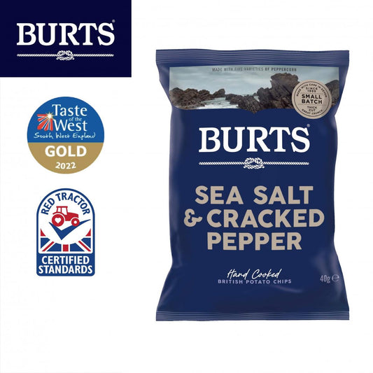 Burts - Sea Salt & Cracked Pepper Hand-Cooked Chips 40g