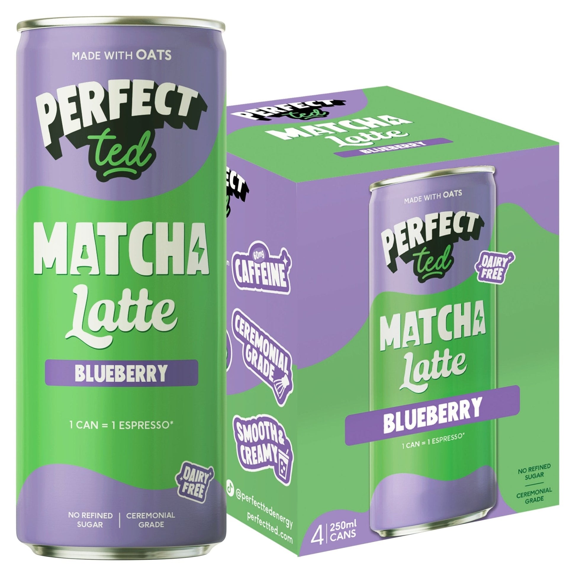 PerfectTed Blueberry Oat Matcha Latte pour