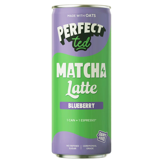 PerfectTed Blueberry Oat Matcha Latte can