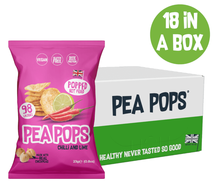 Pea Pops - Chilli & Lime Chickpea Crisps Case 18 x 23g