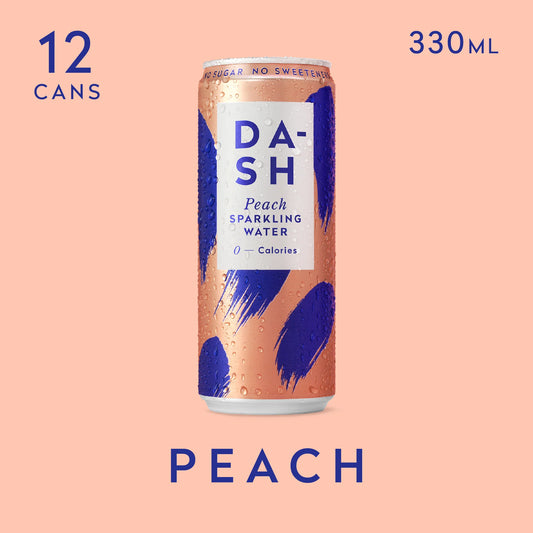 Dash Water - Peach Sparkling Water Case 12 x 330 ml