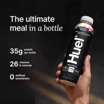 Huel Black Edition RTD Meal Replacement Drink - Strawberry & Banana (500ml) X 8