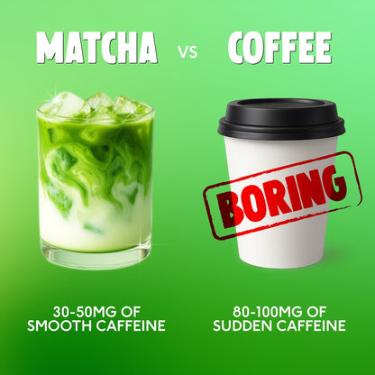 PerfectTed Original Matcha Pods vs coffee