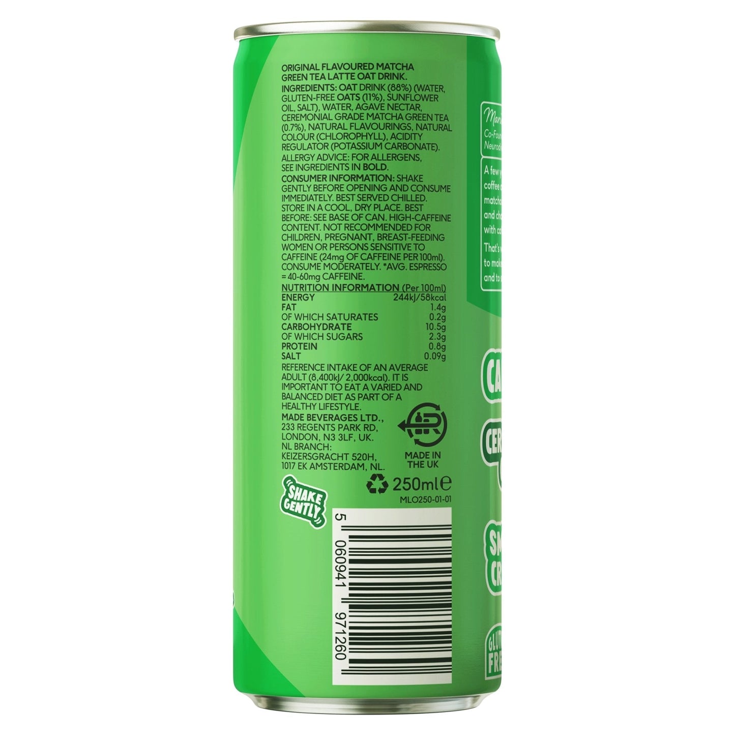 PerfectTed Original Oat Matcha Latte lifestyle