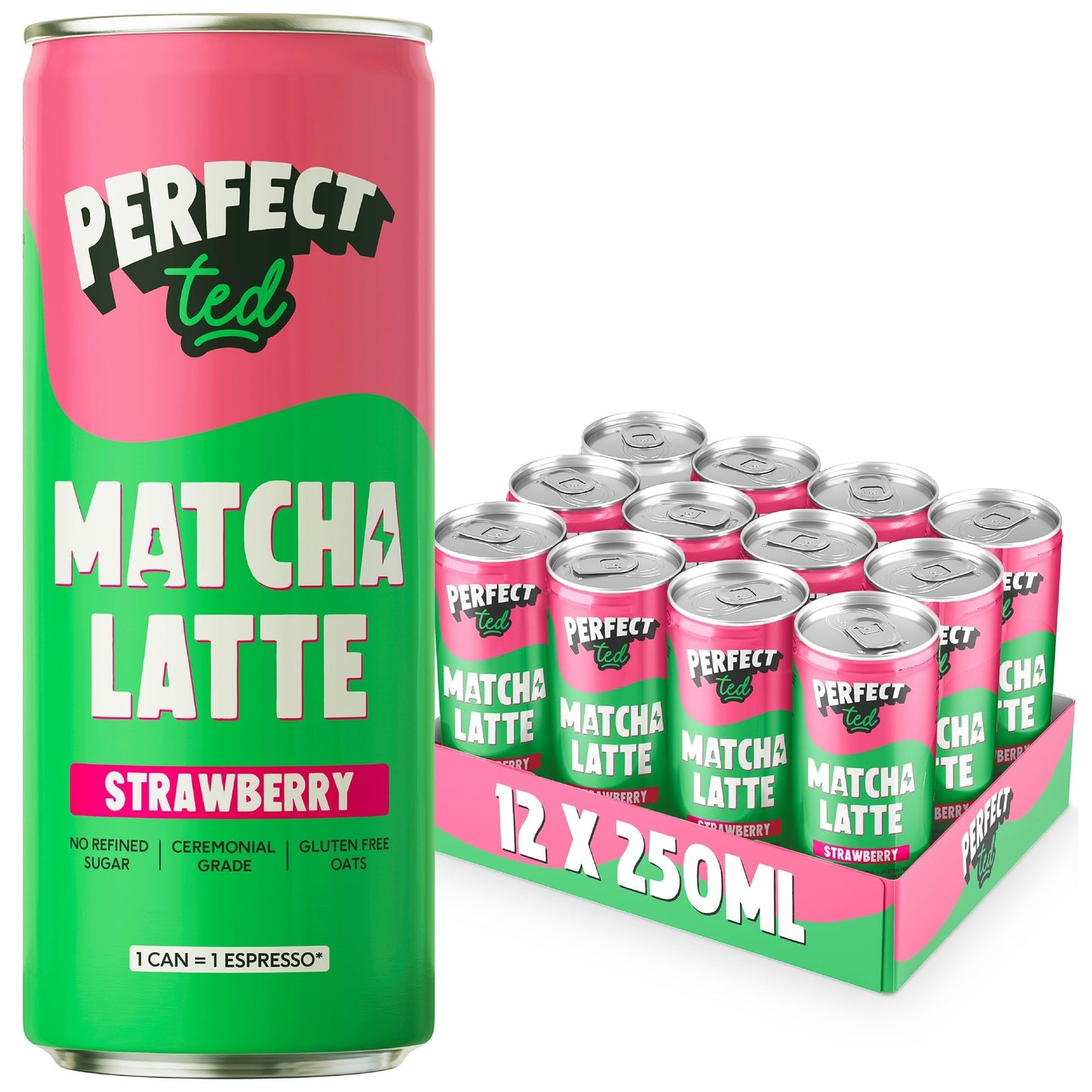 PerfectTed Strawberry Matcha pack of cans