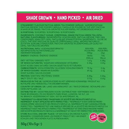 PerfectTed Strawberry Matcha Pods nutritional info