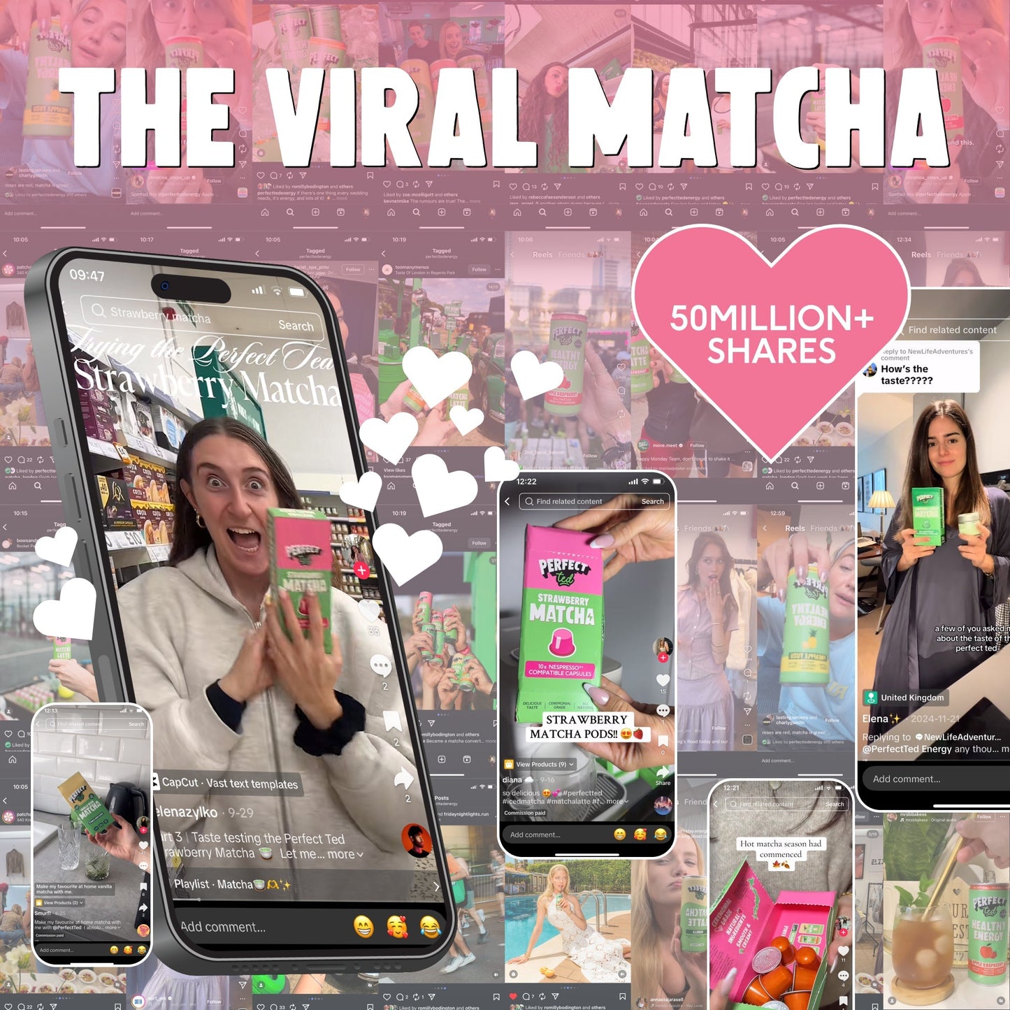 PerfectTed Strawberry Matcha Pods viral