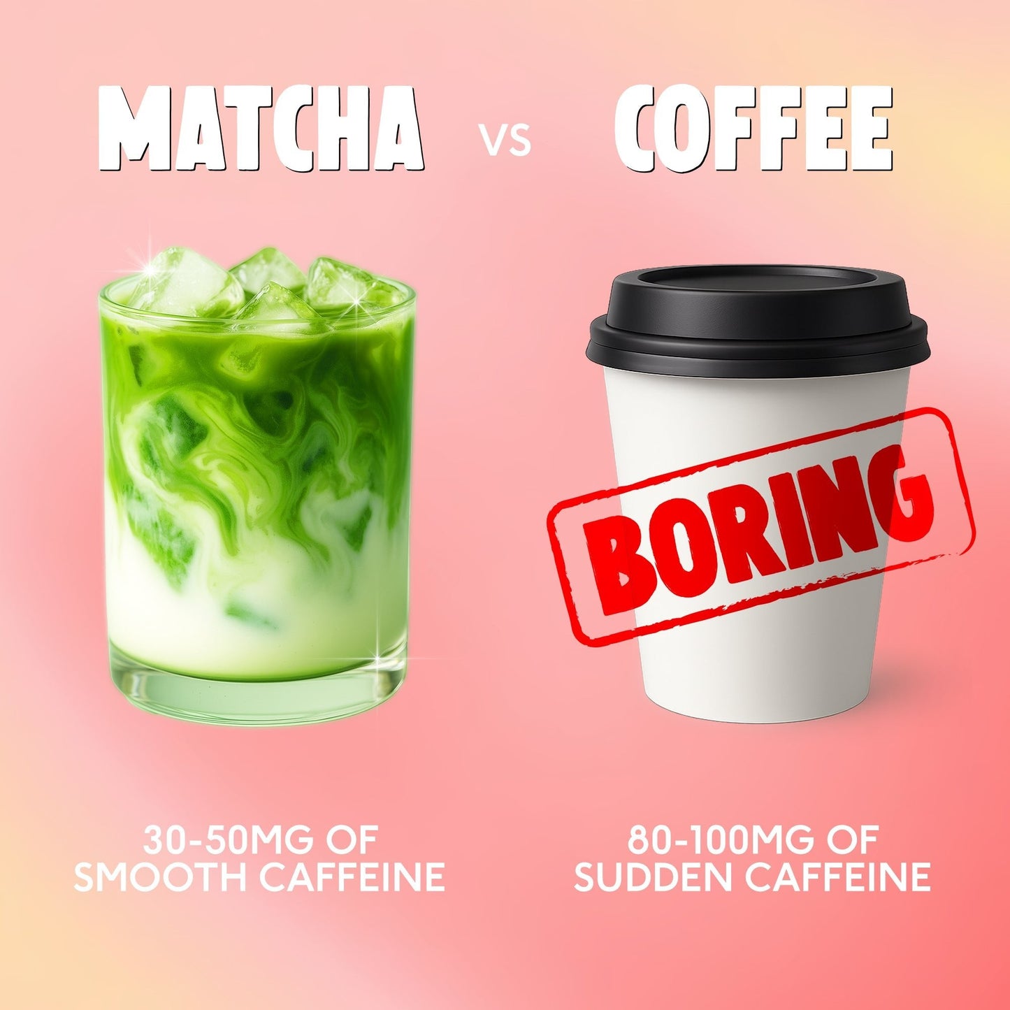 PerfectTed Strawberry Matcha Pods vs coffee