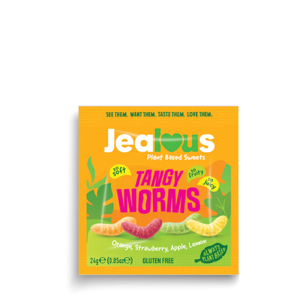 Jealous Sweets - Sour Tangy Worms (Sour Lemon + Sour Apple + Sour Orange + Sour Strawberry) 40g