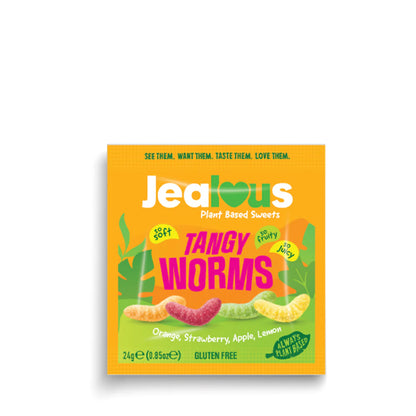 Jealous Sweets - Sour Tangy Worms (Sour Lemon + Sour Apple + Sour Orange + Sour Strawberry) 40g