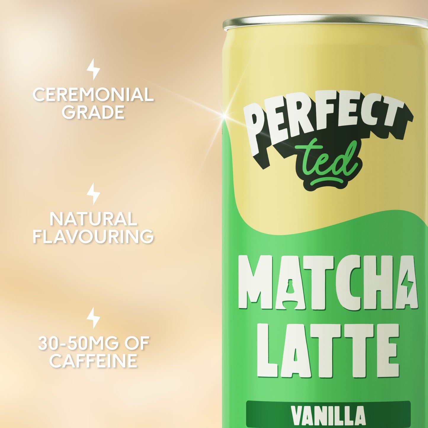 PerfectTed Vanilla Oat Matcha Latte caffeine comparison