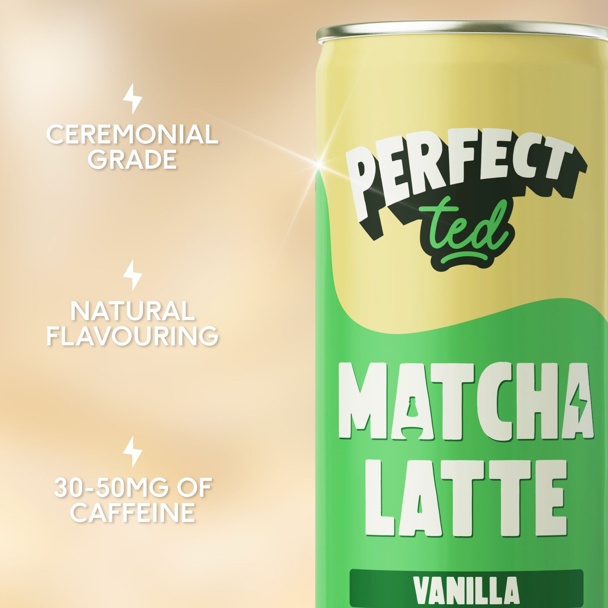PerfectTed Vanilla Oat Matcha Latte caffeine comparison