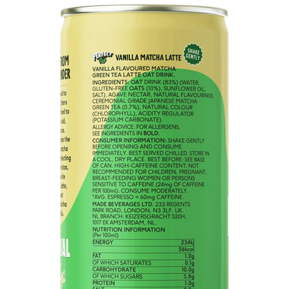 PerfectTed Vanilla Oat Matcha Latte nutrition information